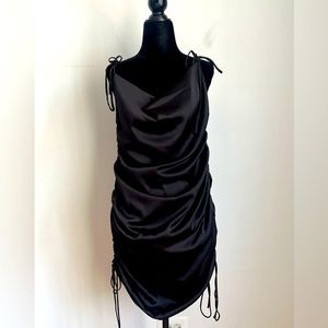 Satin rouched mini dress